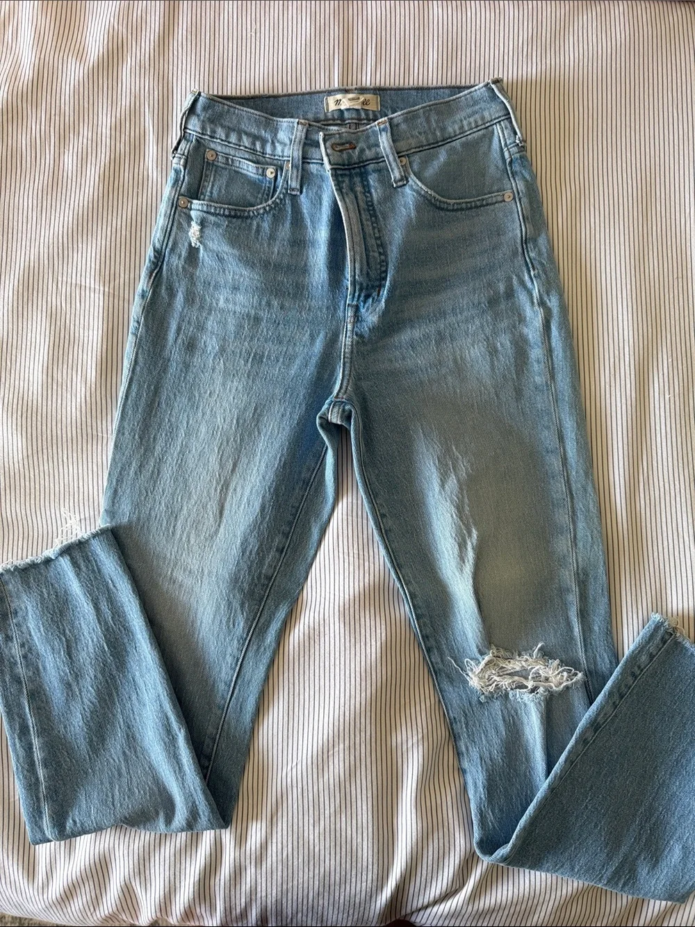 Madewell The Perfect Vintage Jean Light Blue Women’s Distressed Jeans